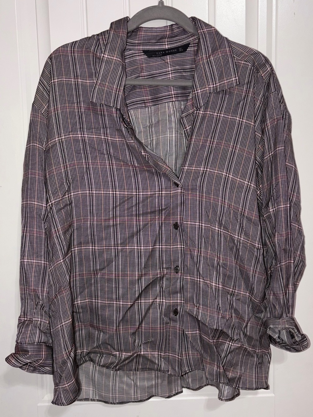 Zara Woman Plaid Top